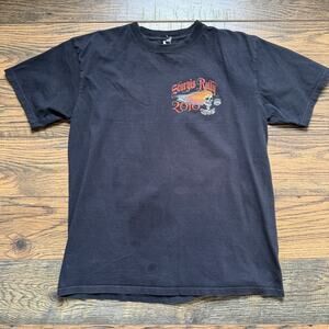 2010 Sturgis Rally 70th Annual Skeleton Motorcycle Flame Graphic T-Shirt L